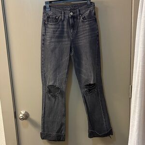 American Eagle Outfitters Distressed Black Boyfriend Jeans